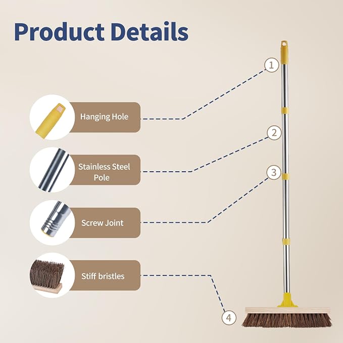 Floor Scrub Brush with Long Handle - Image 4
