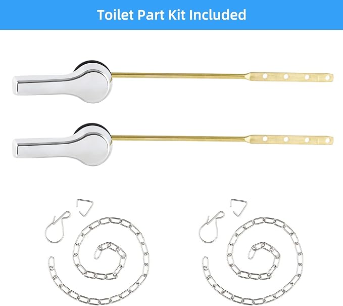 Hygie Rinse 2PCS Metal Toilet Handle Lever Flush Replacement, Universal Front - Image 3