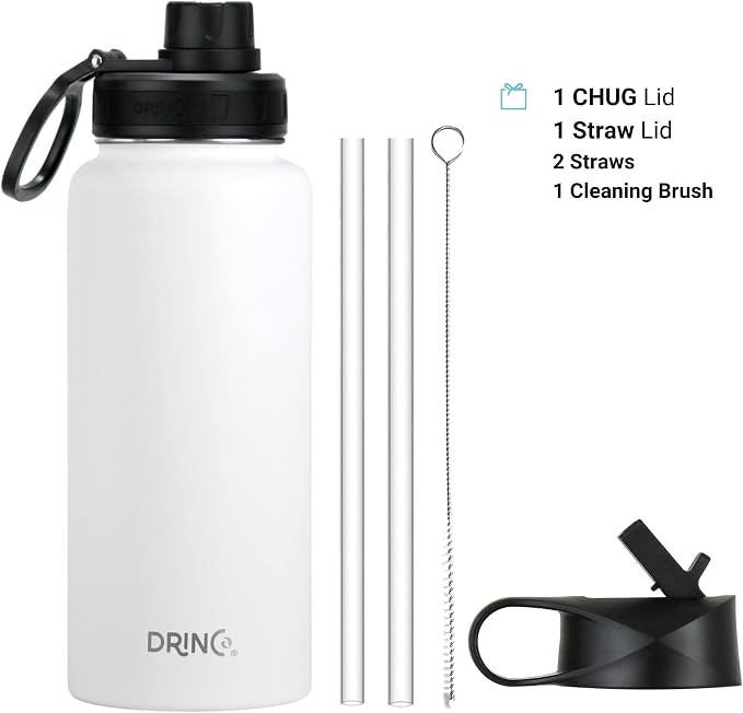 DRINCO Stainless Steel Water Bottle Spout Lid Vacuum Insulated Double Wall - Image 2