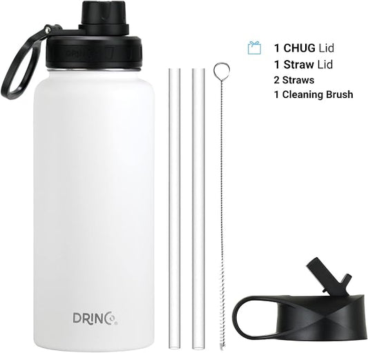 DRINCO Stainless Steel Water Bottle Spout Lid Vacuum Insulated Double Wall - Image 2