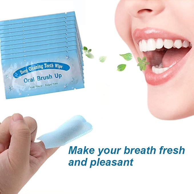 100pcs Disposable Textured Deep Cleaning Teeth Wipes Finger Brush Oral Brush - Image 4