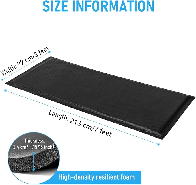 3 x 7 FT Anti Fatigue Mats Industrial 15/16 Inch Thick Soft Sponge Ergonomic - Image 2