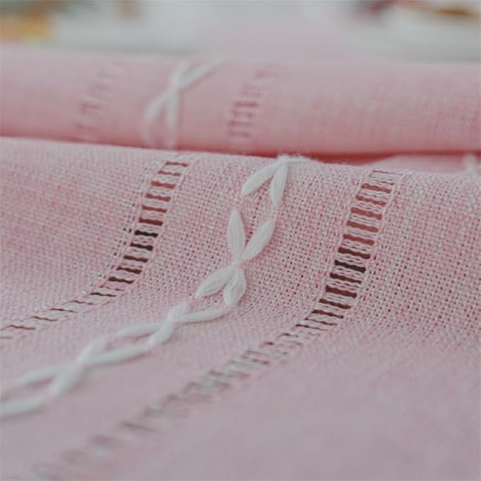 Bedside Table Cloth with Tassel Small Table Cover for Nightstand,Bedside Table TV Microwave (Pink, 17.7 * 39.4inches)