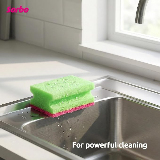 Sorbo Scouring Sponges, Non-Scratch Extra Grip and Super Absorbent Cleaning - Image 8