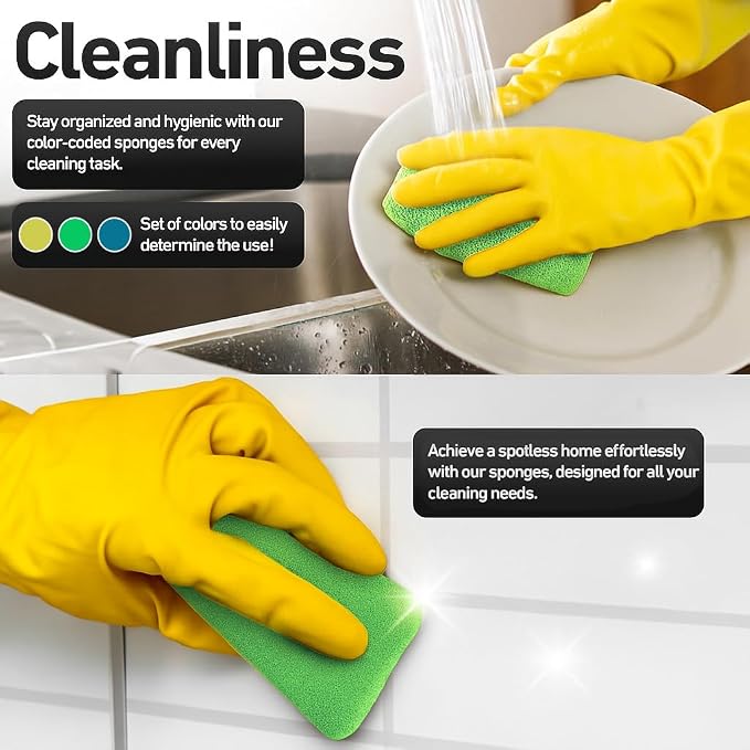 Casanero 6-Pack Silicone Scrubbing Sponges, Heavy-Duty, Non-Scratch | Reusable - Image 4