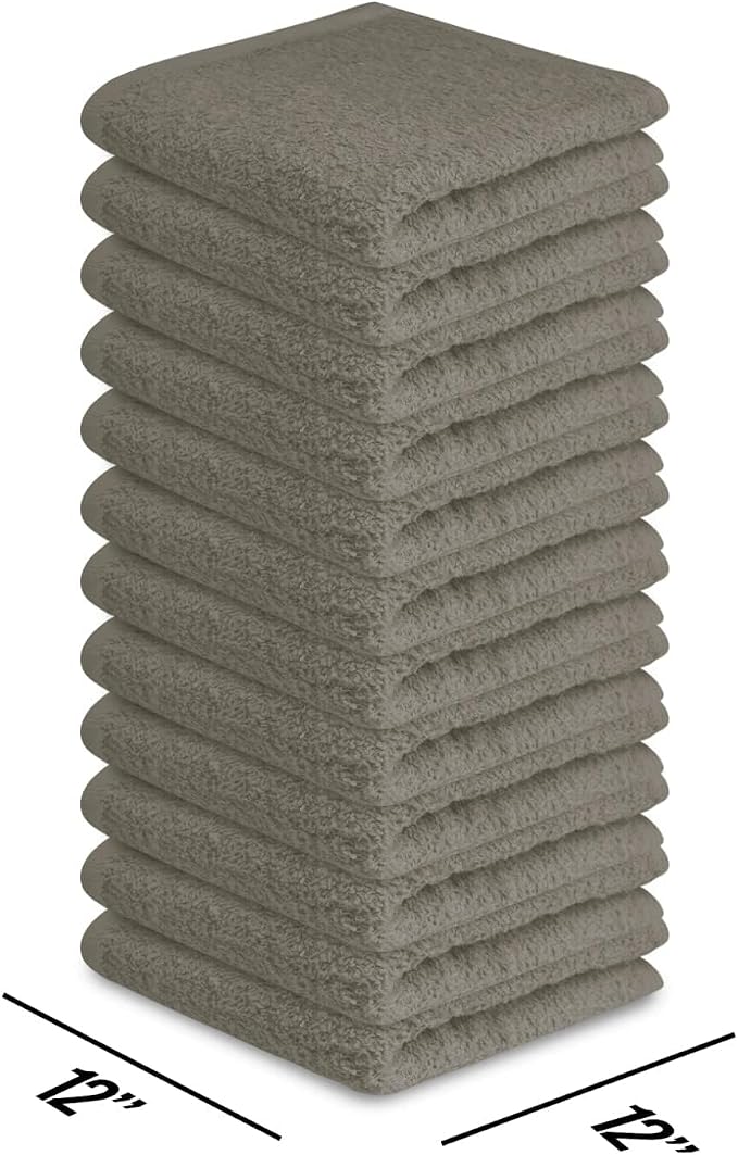 Softolle 100% Cotton Ring Spun Wash Cloths – Bulk Pack of Washcloths – 12x12 - Image 6