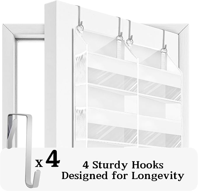 Over The Door Organizer 6 Tiers, Extra Large Behind Door Storage of 12 - Image 6