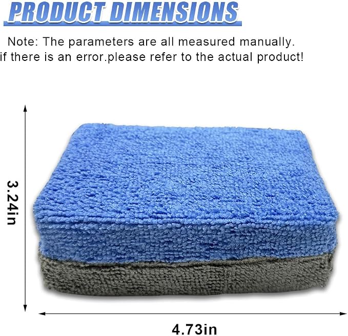 3PCS Microfiber Applicator Pads, Soft No-Scratch Car Wash Sponge, Washable - Image 2