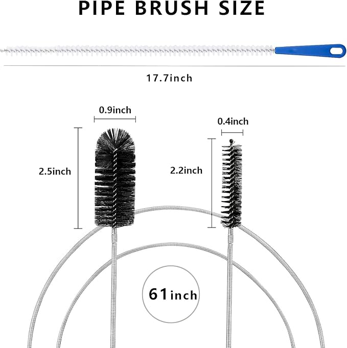 Flexible Extra Long Drain Brush, Drain Unblocker Tools, 61 inch Pipe Cleaner - Image 3