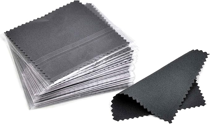 SEVENWELL 50pcs Jewelry Cleaning Cloth Dark Gray Polishing Cloth by SEVENWELL