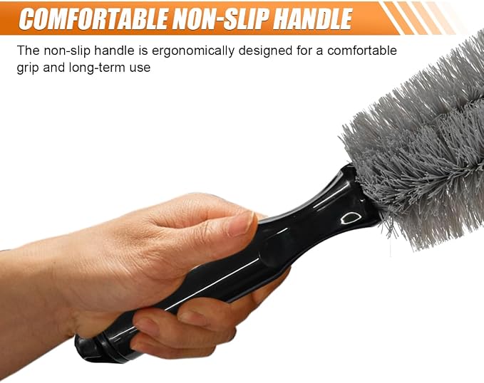 Car Wheel & Tire Wash Brush, Soft Bristle Car Wheel Detailing Cleaning Brush - Image 4