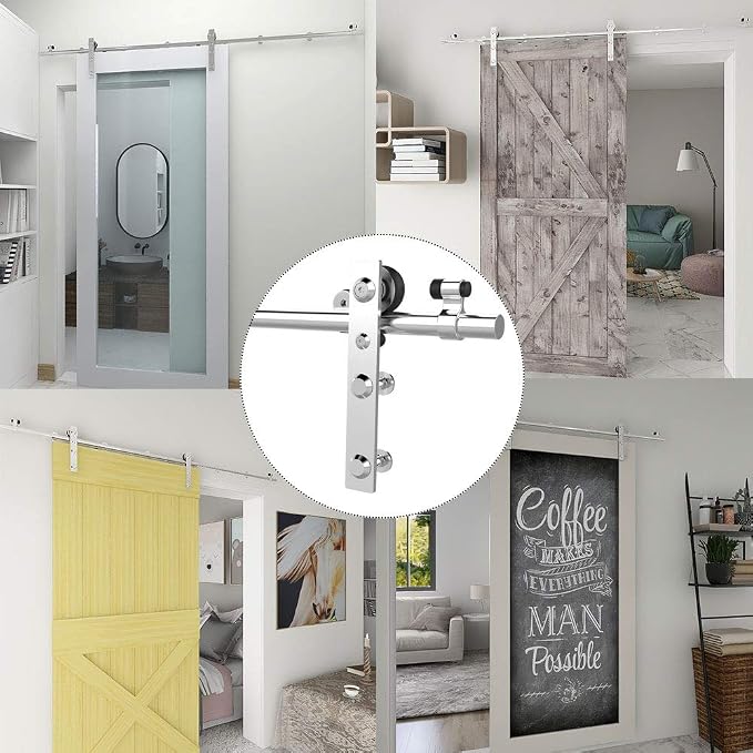 TSMST 7.5FT Sliding Barn Door Hardware Kit - Image 3
