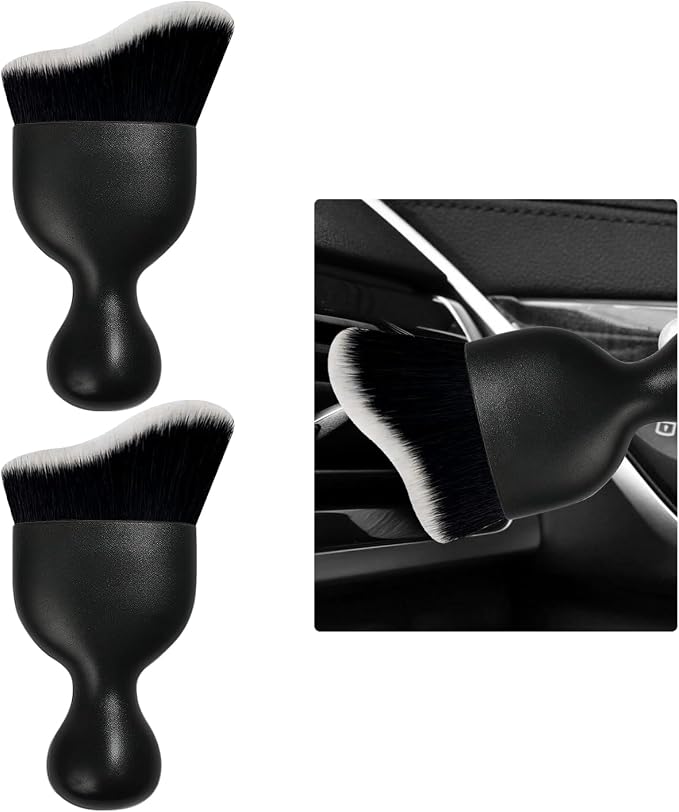 Ziciner 2 PCS Car Detailing Brush, Curved Soft Bristles Auto Removal Dust by Ziciner