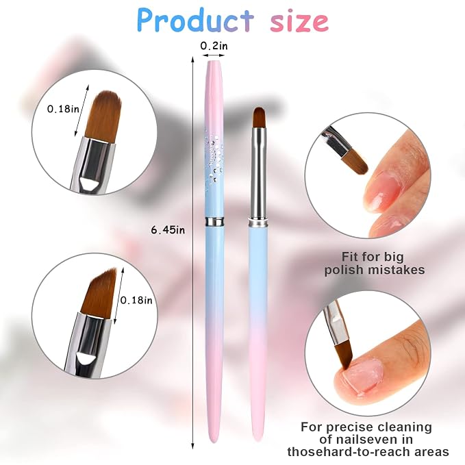 Nail Art Clean Up Brush, Professional Nails Design Painting Brushes - Image 4