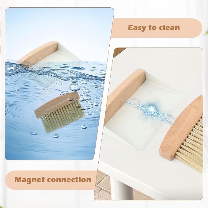 Mini Dustpan and Brush Set, Small Beechwood Dust Pan and Brush Set, Portable - Image 8