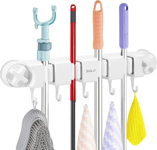 Broom Holder Wall Mount Sturdy Mop and Broom Organizer by Unknown