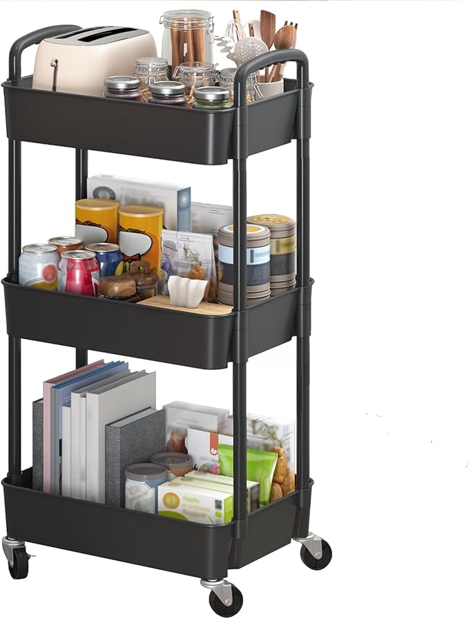 Sywhitta 3-Tier Plastic Rolling Utility Cart by haseverythingyouneed