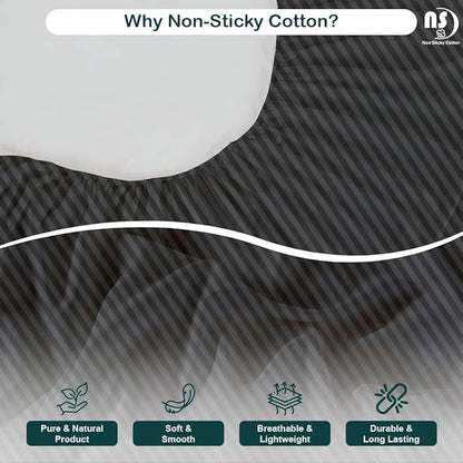 NON Sticky cotton Queen Size Sleeper Sofa Sheets, 4 Piece Egyptian Cotton Bed Sheet Set for Sofa Bed, 8" Deep Pocket for Pull Out Couch Mattress, 60" x 75", Dark Grey Stripe, Soft & Breathable