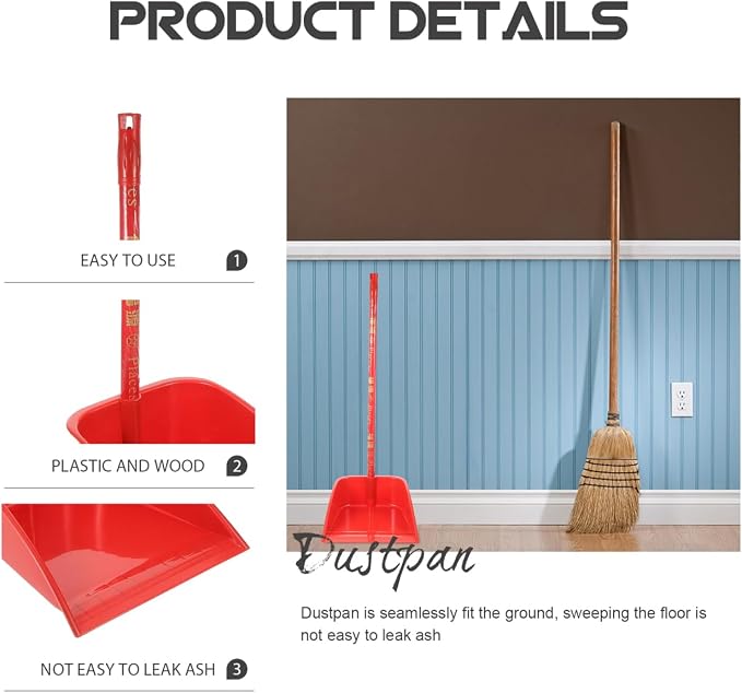 COHEALI Household Dustpan with Long Handle 26.77In Lightweight Upright Cleaning - Image 4