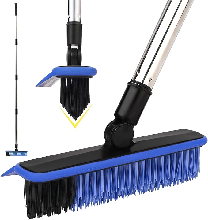 Grout Cleaner Brush with Long Handle, V-Shaped Floor Scrub Brush Swivel Grout by RarefRoom