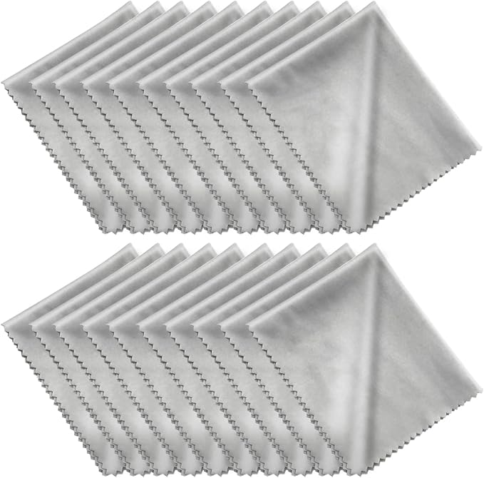 Microfiber Cleaning Cloths 20 Pack in Individual Vinyl Pouch, CKANDAY Glasses by CKANDAY