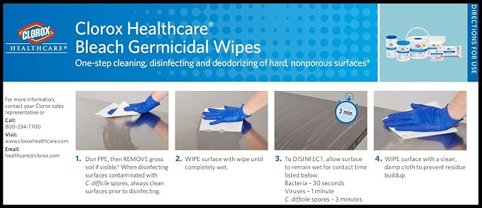 Clorox Healthcare Bleach Germicidal Wipes - Image 5