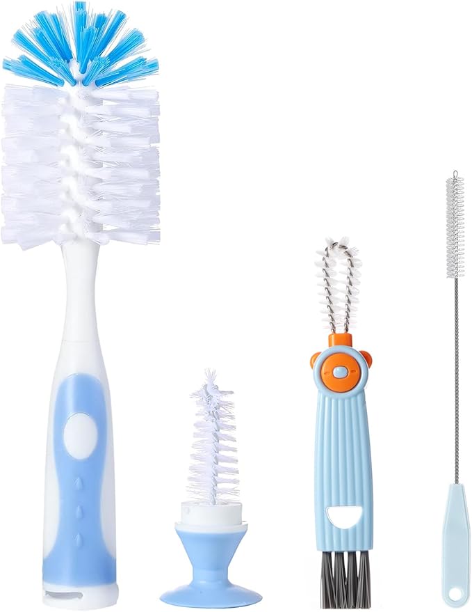 Baby Bottle Brush Set 4 in 1, Baby Bottle Cleaner, by AnivonaDirect