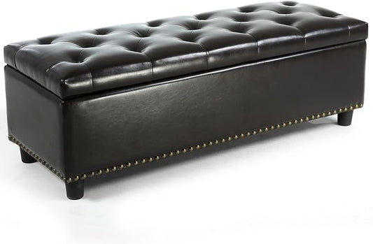 BELLEZE 47" Storage Ottoman, Storage Bench by BELLEZE