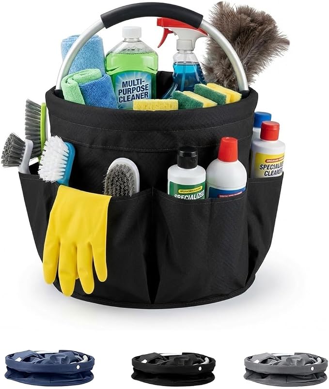 Multifunctional 17L Cleaning Caddy, Foldable 600D Organizer Bag by Unknown