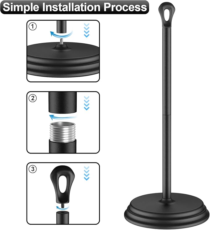 Toilet Paper Holder with Rustproof, Metal Free Standing Toilet Paper Stand - Image 5