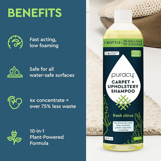 Puracy Professional Carpet Cleaner Machine Detergent, 4x Concentrated - Image 2