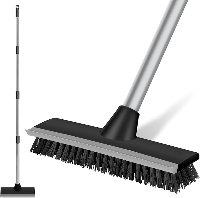 SetSail Floor Scrub Brush with 51-Inch Long Adjustable Handle 2 in 1 Scrape by SetSail