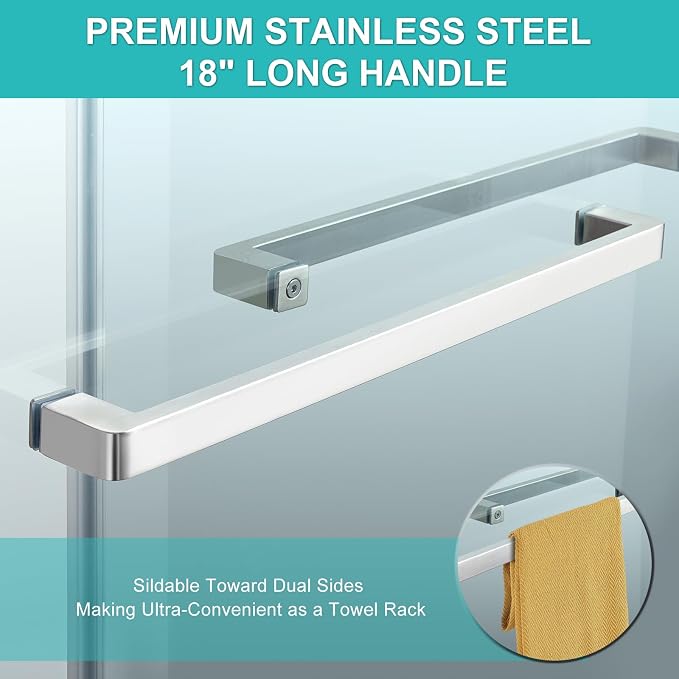 Milano Double Sliding Shower Door, 60 in.W x 74 in.H Framed Shower Door 5/16" - Image 6