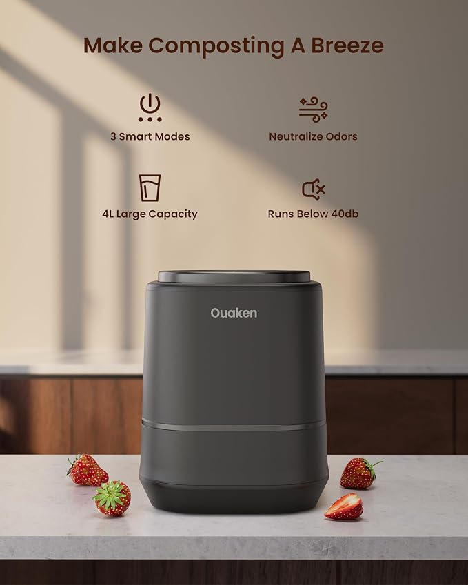 Electric Composter for Kitchen - 4L Countertop Indoor Compost Bin Smart - Image 2