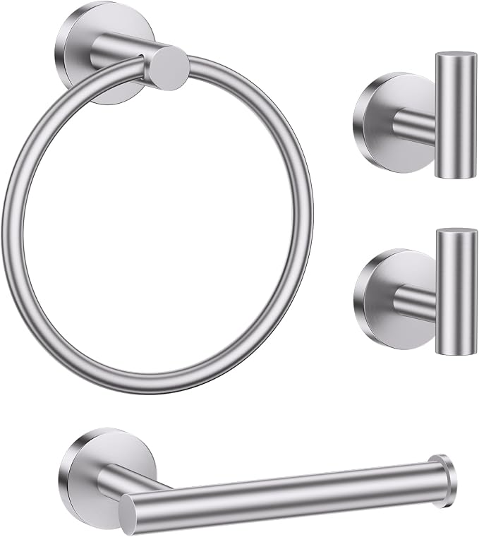 Lairuier Bathroom Hardware Set, 4-pieceTowel Holder Set Include Toilet Paper by LairuierBathroomHardwareSet
