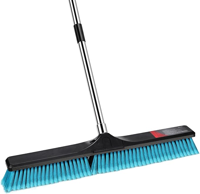 24" Push Broom, Heavy Duty Outdoor Commercial Broom by Nolopau