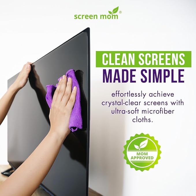 Screen Mom Screen Cleaner Purple Microfiber Cloths - Image 3