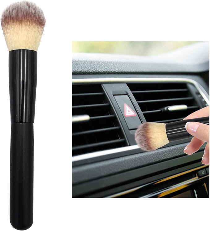 Ziciner Car Detailing Brush, Curved Soft Bristles Auto Removal Dust Collectors by Ziciner