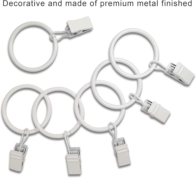 90 Pack Curtain Rings with Clips, Drapery Clips with Rings, Drapes Rings 1.26 - Image 7