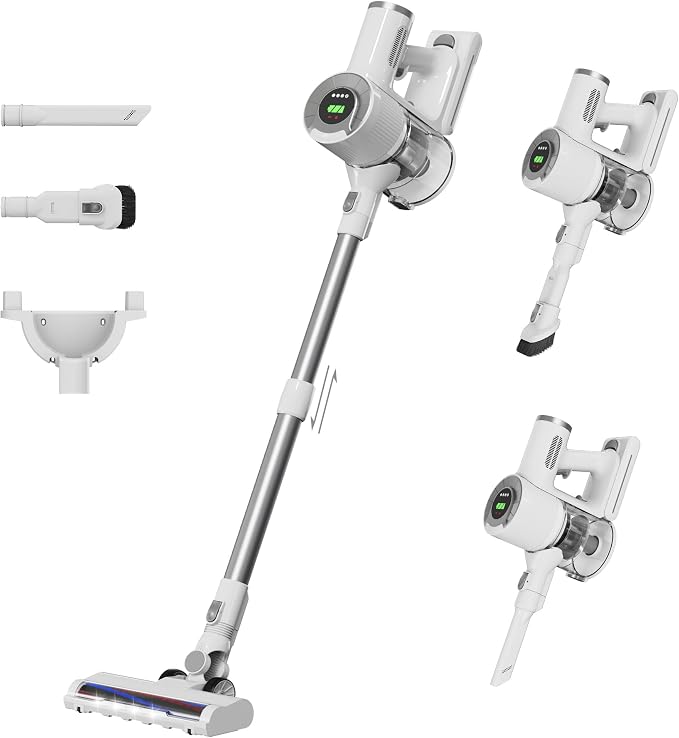 Cordless Stick Vacuum Cleaner, 30KPa Handheld 2200mAh Rechargeable Battery by BUTYBULU