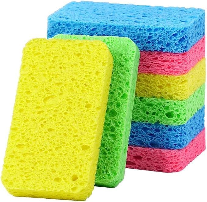 6 - Pack Non-Scratch Scrub Sponges - Sponges by Mainlyrunmakeupsuppliers