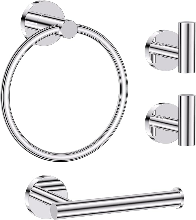 Lairuier Bathroom Hardware Set, 4-Piece Towel Holder Set Include Toilet Paper by LairuierBathroomHardwareSet