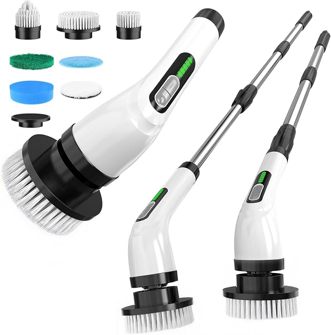 Electric Spin Scrubber for Cleaning Bathroom: Cordless Power Shower Scrubber by Highyes