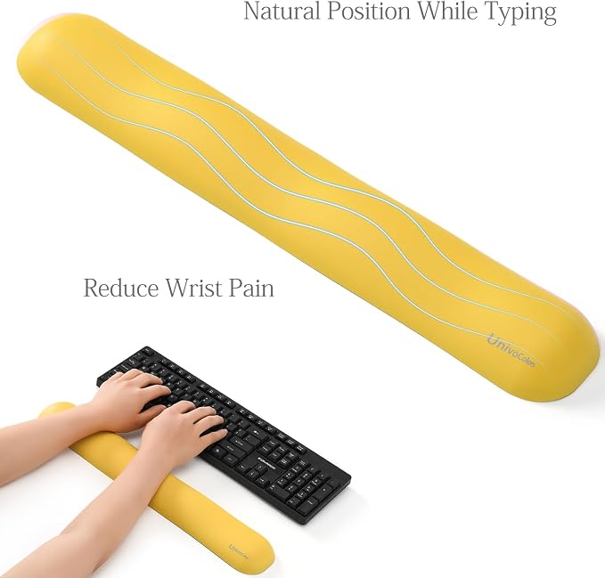 UnivoColors Design-Wave Keyboard Wrist Rest, Artificial Sheepskin+Memory - Image 6