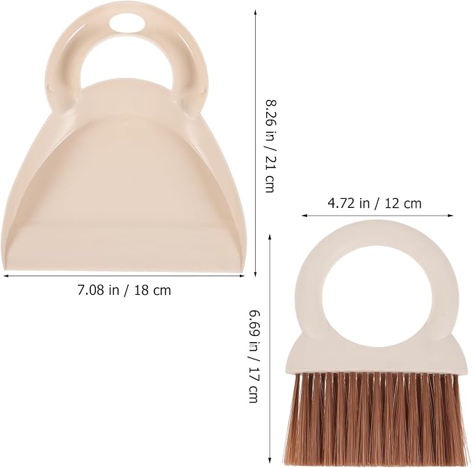 minkissy 1set Mini Broom and Dustpan Set Portable Handheld Cleaning Brush and - Image 2