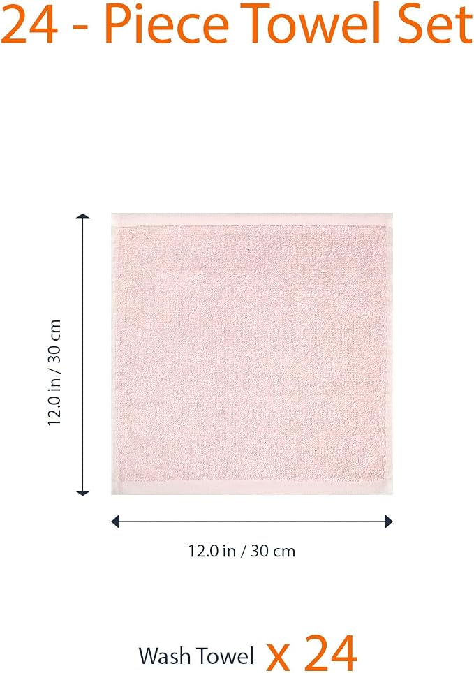 Amazon Basics face Towels for Bathroom, 100% Cotton Extra Absorbent washcloth - Image 7