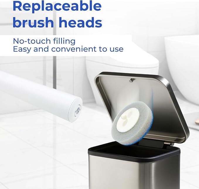 24 Pack Disposable Toilet Brush Refill Pads, - Image 4