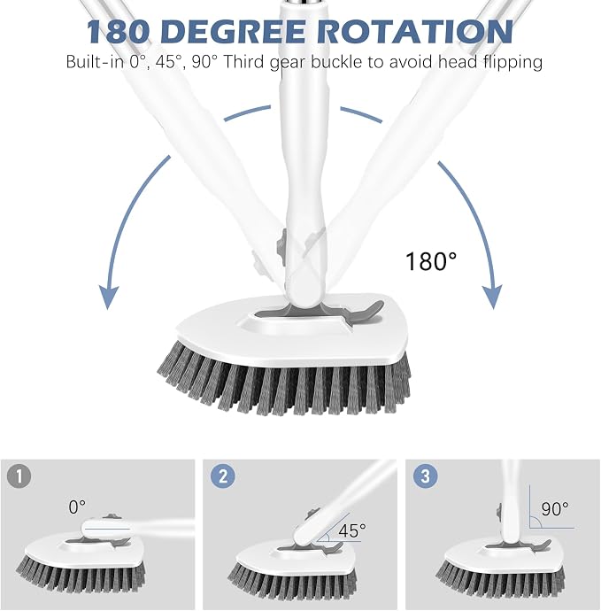 SetSail Floor Scrub Brush, 3-in-1 Tile Tub Floor Scrubber - Image 3