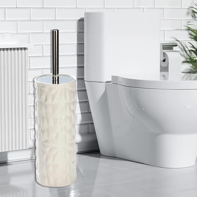 J&V TEXTILES Ceramic Toilet Brush, Toilet Bowl Brush - Image 2