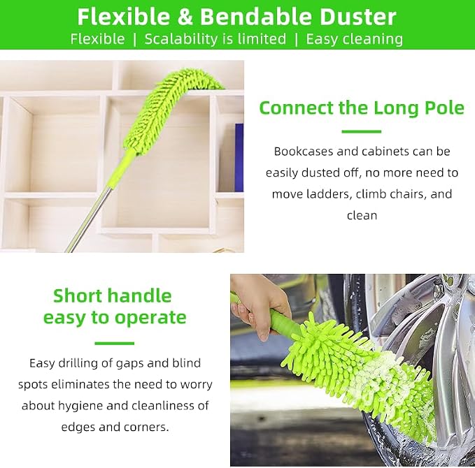 62" Car Wash Brush with Long Handle Chenille Microfiber Car Wash Mop Mitt - Image 4